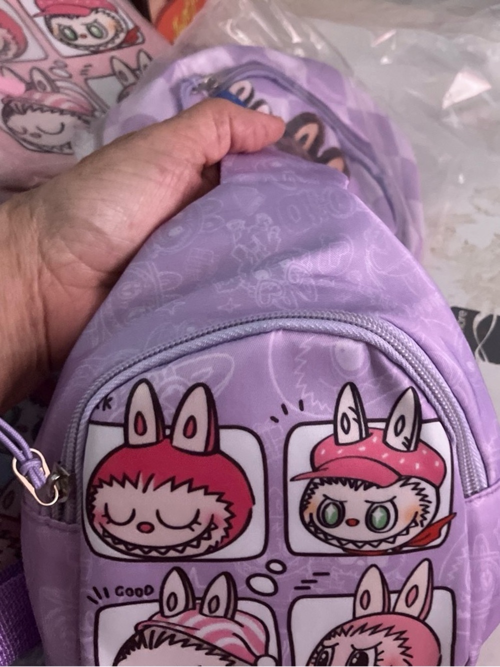Kids Lavender Bunny Cartoon Mini Backpack - Unbranded